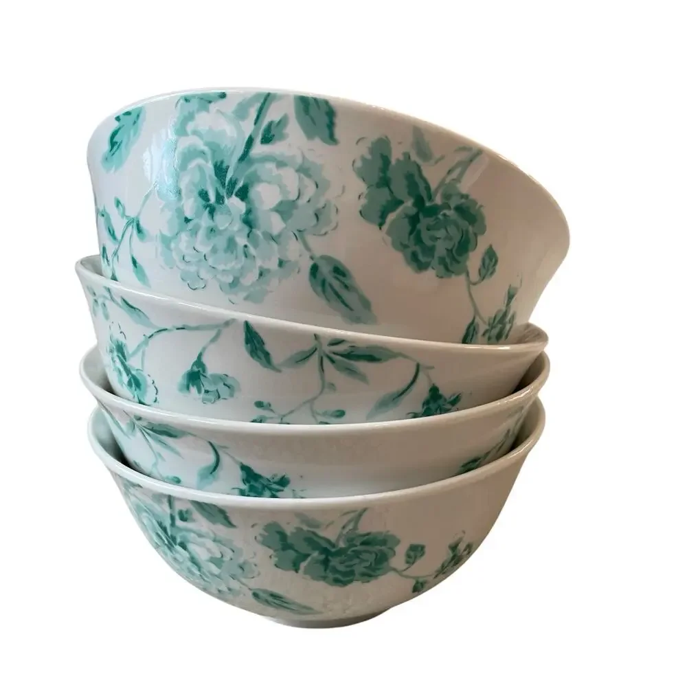 Martha Stewart Chinoserie  Porcelain Cereal Bowls 6